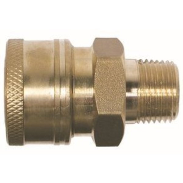 Midland Metal High Pressure Coupler, Straight Through, 38 Female Inlet, 38 Male Outlet, 4000 psi Pressure, 212 86031